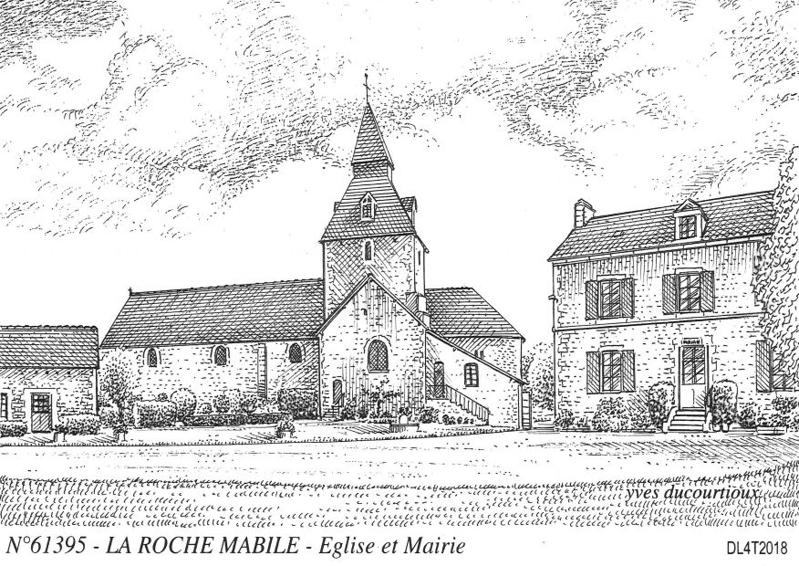 N 61395 - LA ROCHE MABILE - glise et mairie